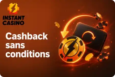 Bonus et cashback hebdomadaire de 10 % sur Instant Casino