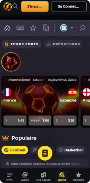Paris sportifs en direct avec cotes sur le football chez Instant Casino