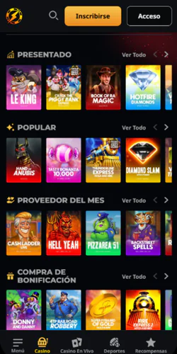 Instant Casino Francia Categorías