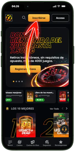 Instant Casino España Haz clic en Registrarse