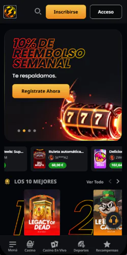 Instant Casino Francia Página del casino