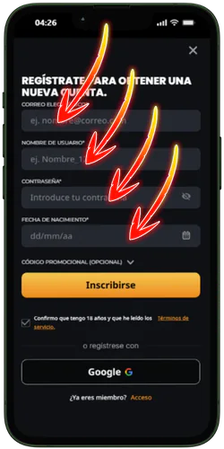 Instant Casino España Rellena el formulario