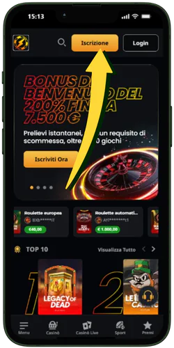 Instant Casino Italia Clicca su Registrati